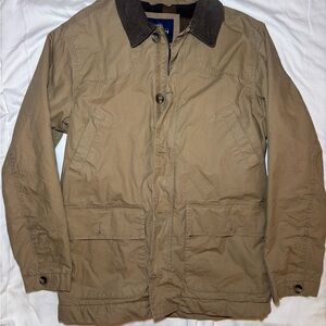 Old Navy Jacket Men's Large, Beige, Chore Barn, Outdoor, Lined, Corduroy Collar
